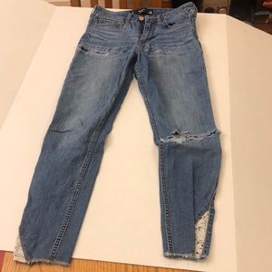 Hollister Lace Insert Crop Skinny Jeans